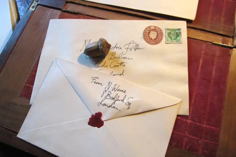 Handwritten envelopes sealed with red wax